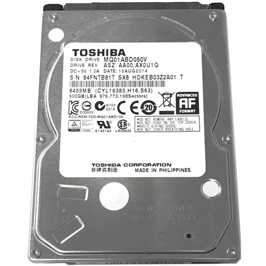 HDD | 250GB | 320GB | 500GB | 1TB