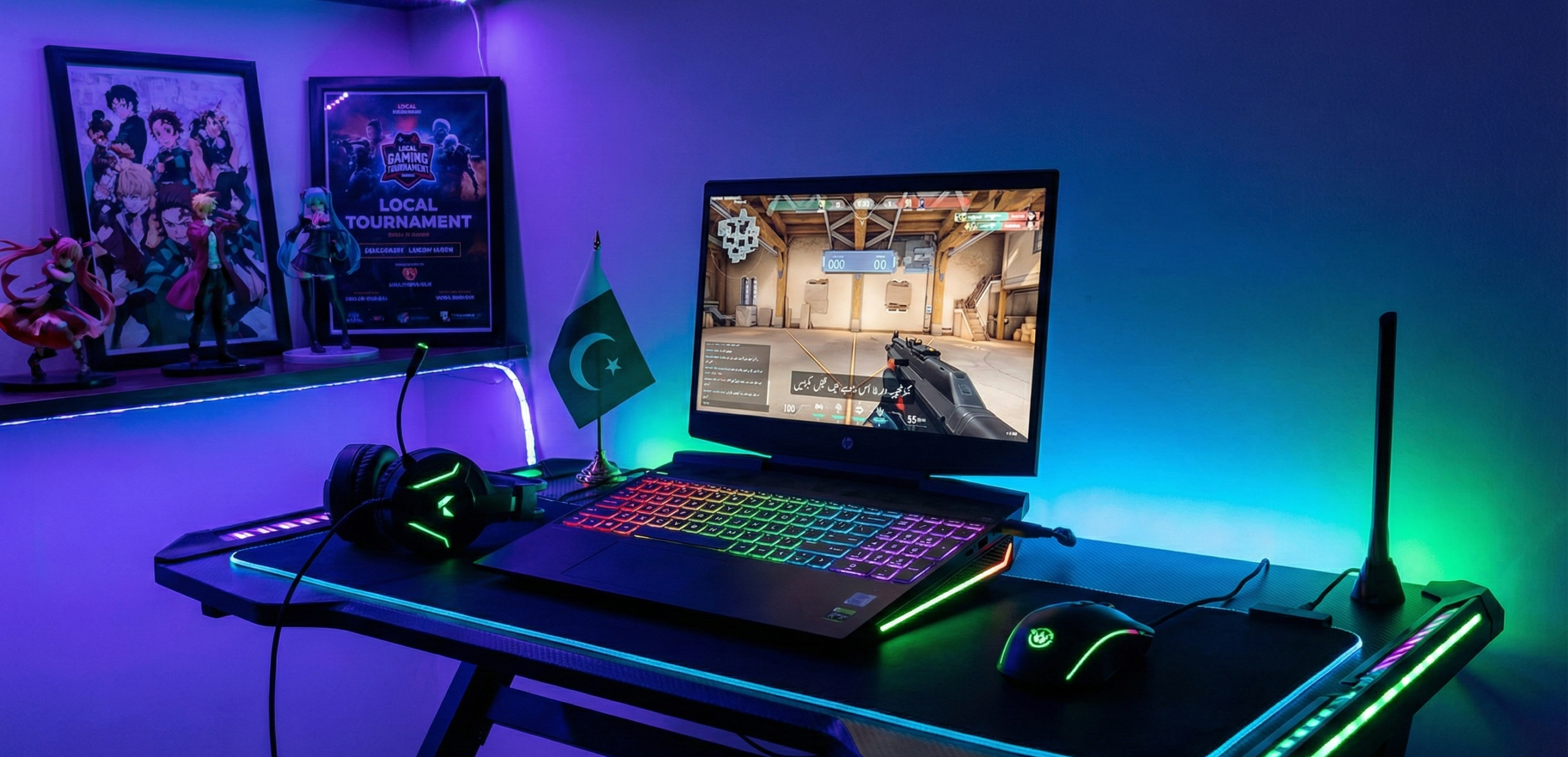 HP Pavilion gaming laptop in Pakistan – high-performance gaming setup